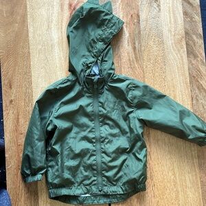 Baby Gap dinosaur hood army green windbuster. 18-24 months.